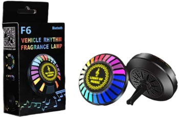 Lampa Ambientala si Difuzor Auto cu Functie de Odorizant Umidificator si Aromaterapie cu Ritm Muzical RGB pentru Interior cu 24 de LED-uri 