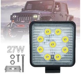 Proiector Patrat Cu LED auto offroad 27W 