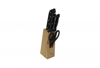 Set cutite 7 piese Floria suport din lemn inclus construite din otel inoxidabil