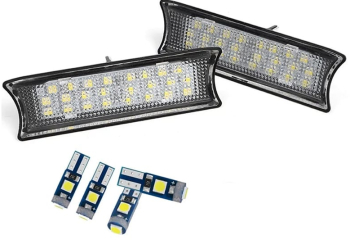 Set Lampi Plafoniera Dedicate Fata si Spate cu LED pentru BMW E60/E65/E66/E87 si 4 Becuri LED T10 