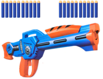Arma blaster model Rapid-Fire raza de actiune de 9 m 20 proiectile moi cu tragere rapida 