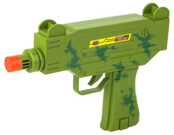 Arma de jucarie model Uzi cu vibratii si sunete Verde ATU-084501 