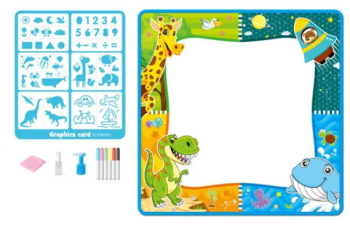 Covor de desenat pentru copii se poate sterge accesorii incluse 80 x 80 cm 