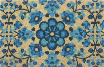 Covoras intrare Flower Power design Albastru 40x60 cm 