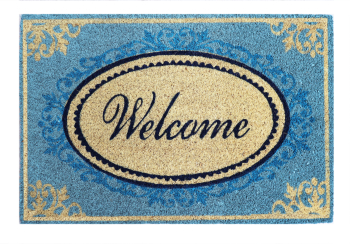 Covoras intrare Koko design Welcome albastru 40x60 cm 