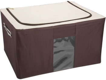 Cutie pentru haine maro cu alb DecorCasa 50 x 40 x 28 cm