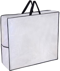 Cutie transparenta cu manere negre pentru haine DecorCasa 60 x 60 x 26 cm 