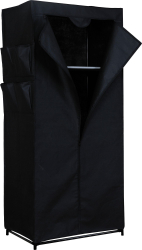 Dulap textil portabil cu 1 fermoar negru 70x46x154 cm 