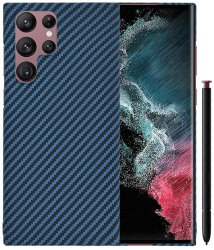 Husa pentru Samsung Galaxy S22 Ultra 5G - Techsuit Carbonite FiberShell - Cyan 