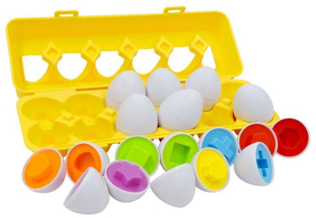 Joc educational cu Oua in carcasa 12 buc 29x10x7 cm 