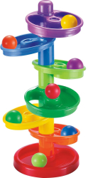Jucarie interactiva pentru bebe Piramida Curcubeu multicolora dimensiuni 26x11x33 cm 