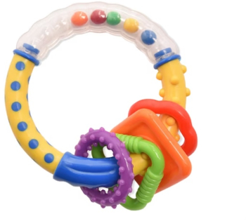 Jucarie zornaitoare in forma de inel Multicolor Diametru 9 cm 0-3 luni 