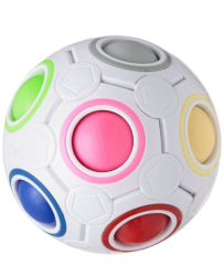 Minge antistres Fidget Rainbow Magic Ball joc tip cub rubic alb Magic Puzzle 