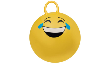 Minge de sarit hop hop galbena model emoji cu maner diametru 45 cm 