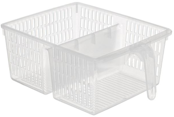 Organizator Depozitare Frigider Plastic Dublu Transparent cu Maner eBA 24x33x13cm 