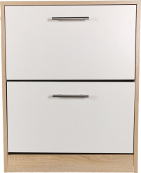 Pantofar Molino cu doua usi stejar alb si alb 63x24x81.5 cm 