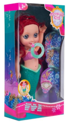 Papusa sirena cu functie sonora si luminoasa Baby Land Multicolor Inaltime papusa 36 cm 