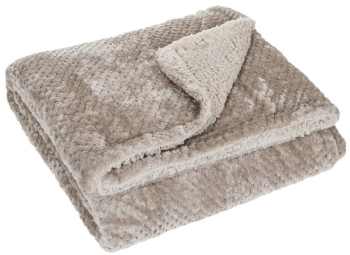 Patura Decorativa cu 2 Fete Bej PopCorn Sherpa 160x130cm 