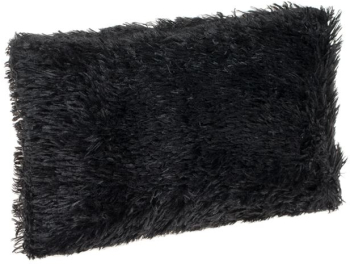 Perna Decorativa de Iarna din Imitatie de Blana Shaggy Neagra 