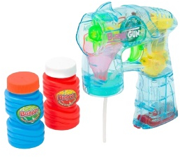Pistol cu bule de sapun transparent cu sunet si lumini 2 recipiente baloane 