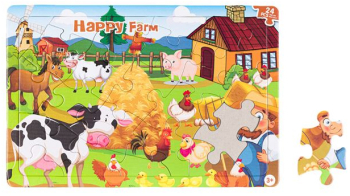Puzzle 24 piese Animalute de ferma pentru copii ATU-089056 