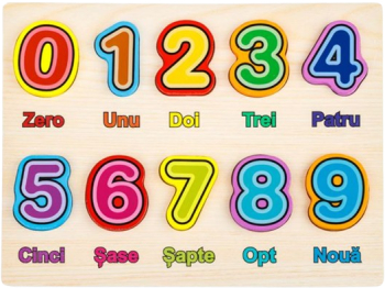 Puzzle din lemn cifre detasabile 30x22.5cm 