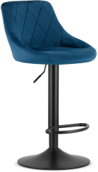 Scaun Bar Kona Baza Neagra Catifea Albastra