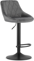 Scaun Bar Kona Baza Neagra Catifea Gri 