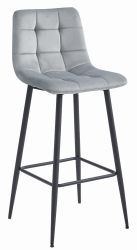 Scaun Bar Simon Catifea Gri Deschis 