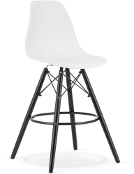 Scaun Bar Velo Alb Cu Picioare Negre