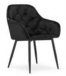 Scaun Bucatarie/Dining Ronnie Catifea Negru 