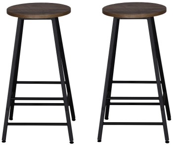 Set 2 scaune bar Hogland negru si stejar antichizat 40x40x71 cm