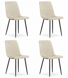 Set 4 Scaune Bucatarie/Dining Clay Catifea Bej 