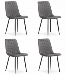 Set 4 Scaune Bucatarie/Dining Clay Catifea Gri Inchis 