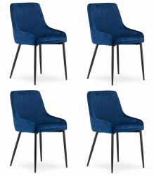 Set 4 Scaune Bucatarie/Dining Kaira Catifea Alabastre 