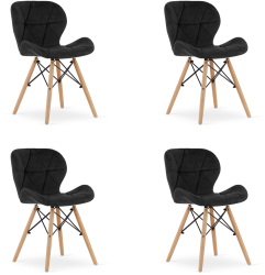 Set 4 Scaune Bucatarie/Dining Kross Catifea Negre 