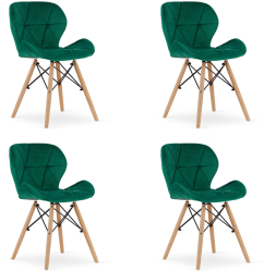 Set 4 Scaune Bucatarie/Dining Kross Verzi Catifea