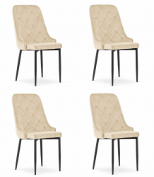 Set 4 Scaune Bucatarie/Dining Millan Catifea Bej 