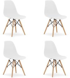 Set 4 Scaune Bucatarie/Dining Velo Albe 