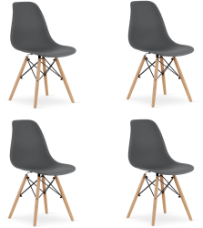 Set 4 Scaune Bucatarie/Dining Velo Gri Inchis 