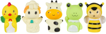 Set 5 figurine colorate pentru degete Animals 3.5 x 6 cm 