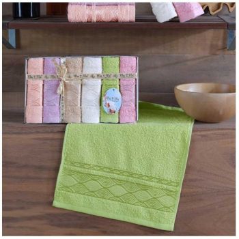 Set 6 prosoape mici de fata bucatarie sau maini cu model cu valuri 