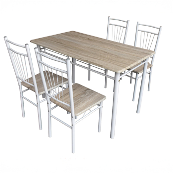 Set Bucatarie/Dining Raissa Alb-Stejar 110x68x75 Cm 