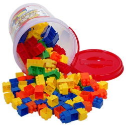 Set Galeata cu cuburi de construit WONDER BUILDER Multicolor 145 piese 