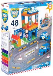 Set joaca bebelusi cu 48 caramizi colorate Police Station 50 x 11 x 37 cm 