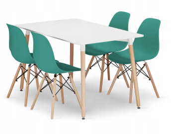 Set Masa Fixa Linda 120 x 80 Cm Si 4 Scaune Bucatarie/Dining Velo Verzi 