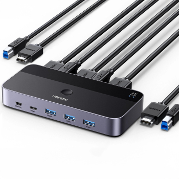Switch KVM cu 5 porturi IN 6 porturi OUT 4K 60Hz UGREEN
