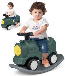 Tren balansoar 2 in 1 maxim 25 kg volan unghi balans 40 grade inaltime 50 cm verde 