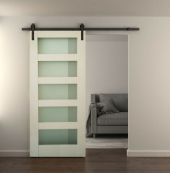 Usa glisanta tip hambar MDF alb 213x96.5x3.5 cm 