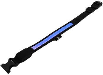 Zgarda luminoasa led pentru caini marime s 3 moduri iluminare culoare albastru 